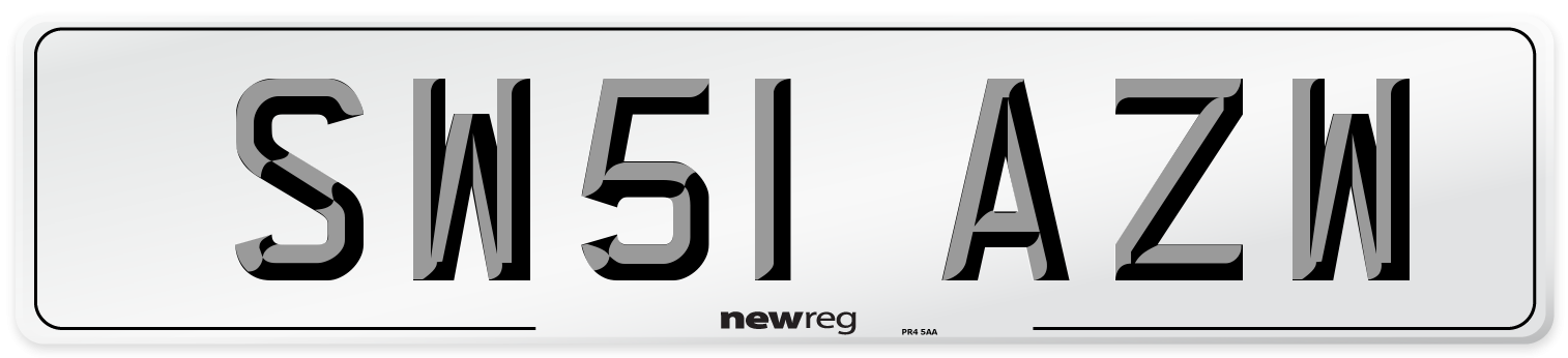 SW51 AZW Number Plate from New Reg